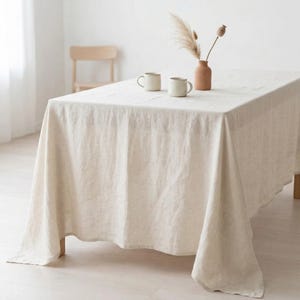 100% linnen tafelkleed, 26 verschillende kleuren, tafelkleed aangepast formaat, modern tafelkleed, rond tafelkleed, ovaal tafelkleed, vierkant tafelkleed afbeelding 2