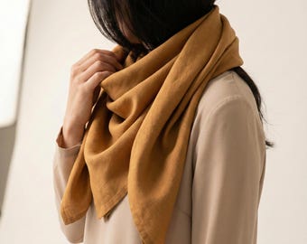 100% Linen Scarf, Solid Colors, Standard or Custom Size, Handmade Scarf