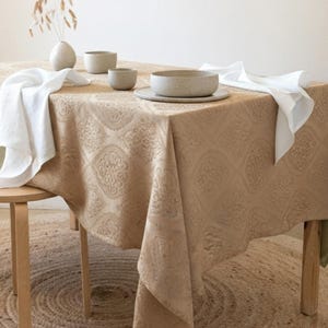 Mantel de terciopelo de chenilla, tamaño personalizado, grande, decoración del hogar, elegante mantel hecho a mano, 10 colores diferentes imagen 3