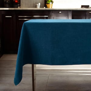 Velvet Chenille Tablecloth, Custom Size Tablecloth, Large Tablecloth, Round Tablecloth, Elegant Handmade Tablecloth, 43 Different Colors