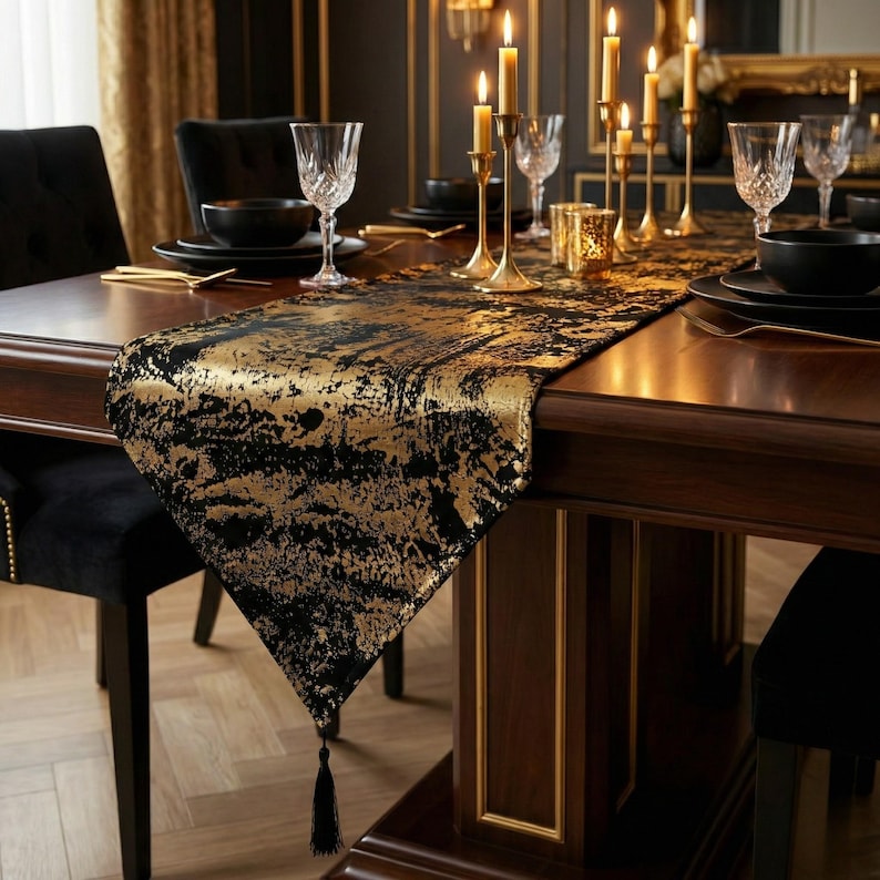 Custom Table Runner, Velvet Textured Table Runner, Modern Table Runner, Runner Rug, Handmade Gift, Holiday Table Runner, 13 Different Colors image 1