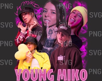 Young Miko Png , Ready to print, printable design, hiphop artist, 90s, rapper, rap tee design, 300 dpi