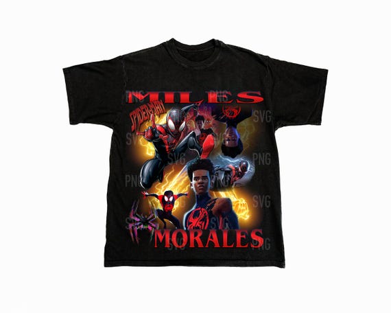 Miles Morales Png , Ready to print, printable design, hiphop artist, 90s, rapper, rap tee design, 300 dpi