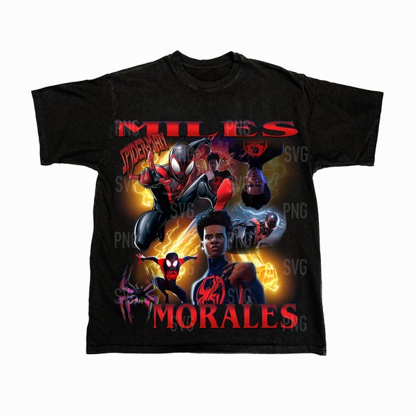 Miles Morales Png , Listo para imprimir, diseño imprimible, artista hiphop, años 90, rapero, diseño de camiseta de rap, 300 dpi