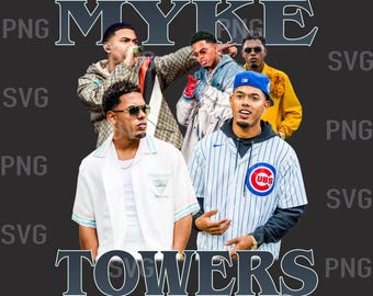 Myke Towers Png, Ready to print, printable design, hiphop artist, 90s, rapper, rap tee design, 300 dpi