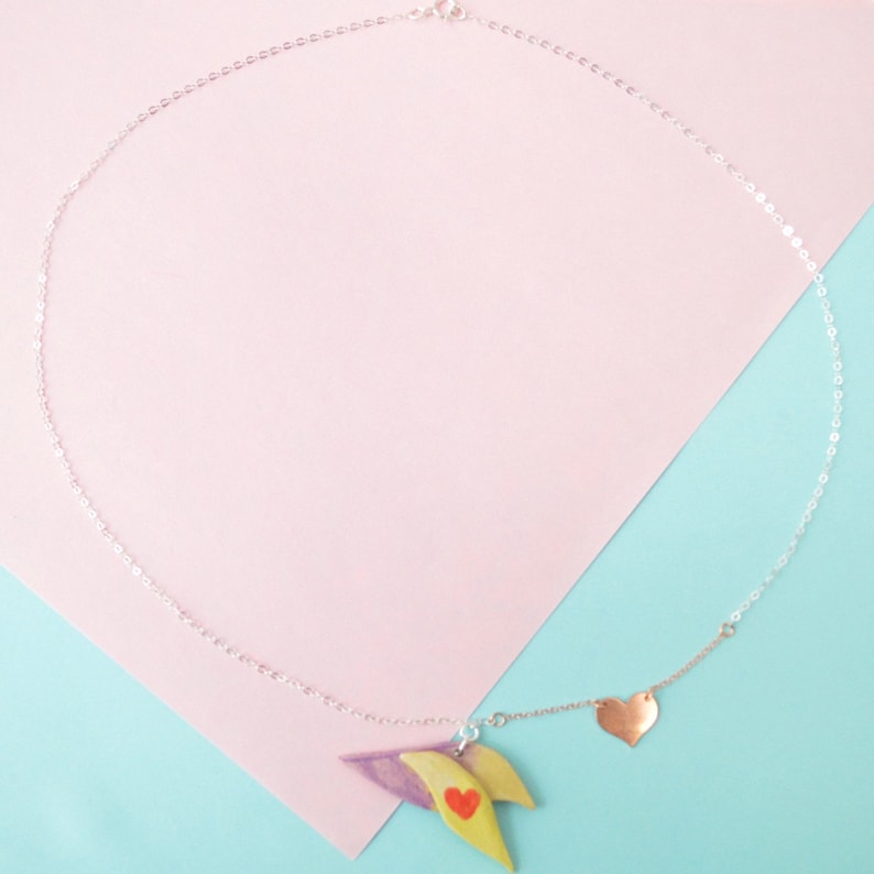 Lovebird Necklace Silver /& Rose Gold