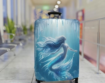 Underwater Mermaid Luggage Cover | Ocean Travel Suitcase Protector