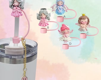 Stroh-Topper, Becher Zubehör, Strohkappe, Strohabdeckungen, Strohanhänger, Trinkdeckel, Kappe für Stroh, Wasserflasche Charm Geschenk, Strohabdeckung