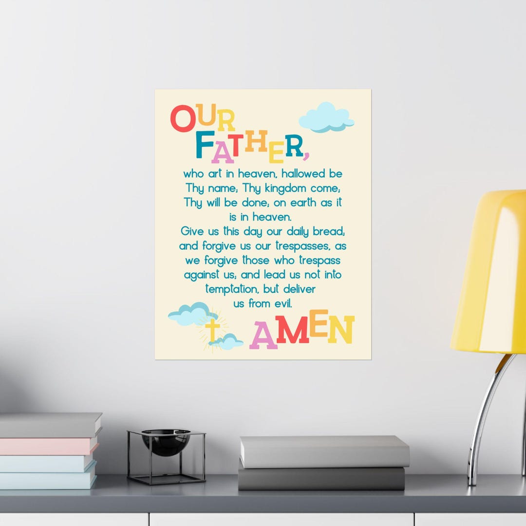 Our Father Prayer Poster Matte Vertical Poster | Catholic Classroom ...