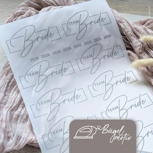 Bügelbild JGH / Junggesellenabschied Bride 2026 zum Aufbügeln - Aufbügler Patch für T-Shirt Pulli Stoffbeutel - Textilbügelbild