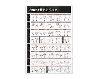 Barbell Workout Foam Board | Barbell Exercise Poster, Gym Wall Chart