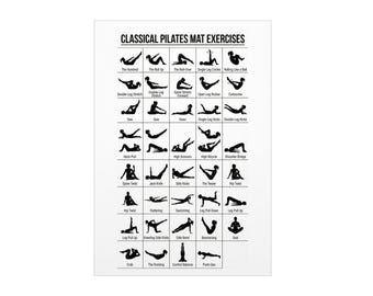 Classical Pilates Mat Exercises Foam Board | Workout Pose Chart