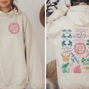 Night Court Symbol Sweatshirt, A Court Of Thorns And Roses Court, Acotar Sweatshirt Gold Hoodie, Feyre Tattoo Hoodie, Rhysand Bargain