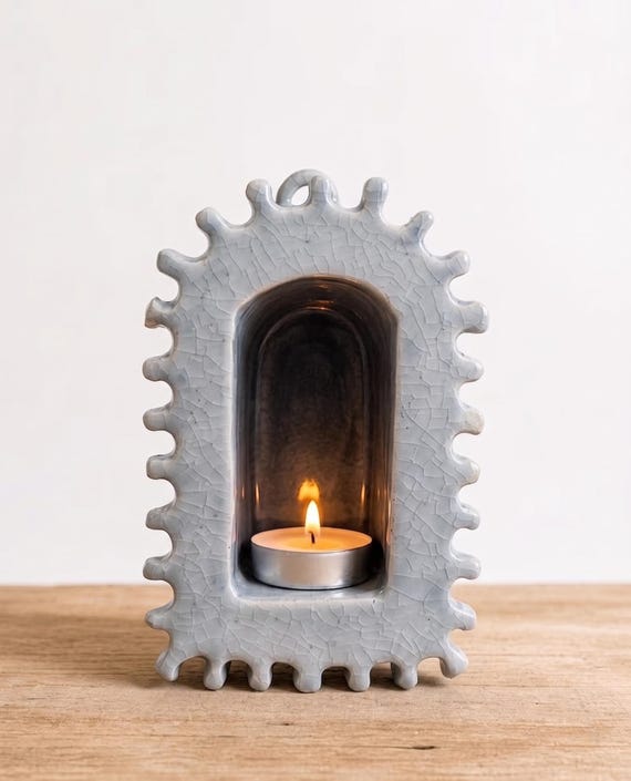 Wall Sconce | Ceramic Candle Holder | Altar Shrine | Tea Light | Whimsigoth Decor