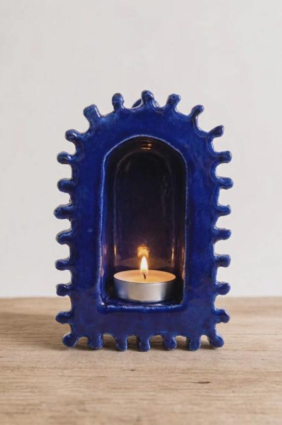 Wall Sconce | Ceramic Candle Holder | Altar Shrine | Tea Light Luminary Lantern |  Whimsigoth Decor | Niche Candleholder