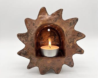 Ceramic Candle Holder | Tea Light Luminary | Wall Sconce | Ambient Lantern