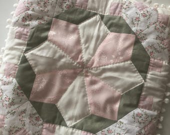 Szablon PDF na poduszkę patchworkową, wzór na ręcznie pikowaną poszewkę na poduszkę, wzór, szablon na poduszkę