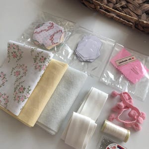 Diy Rosa Patchwork Taschenset, Do İt Yourself Handgefertigte Baumwolle Gesteppte Mädchen Taschenset, Basteln Kleine Taschenset