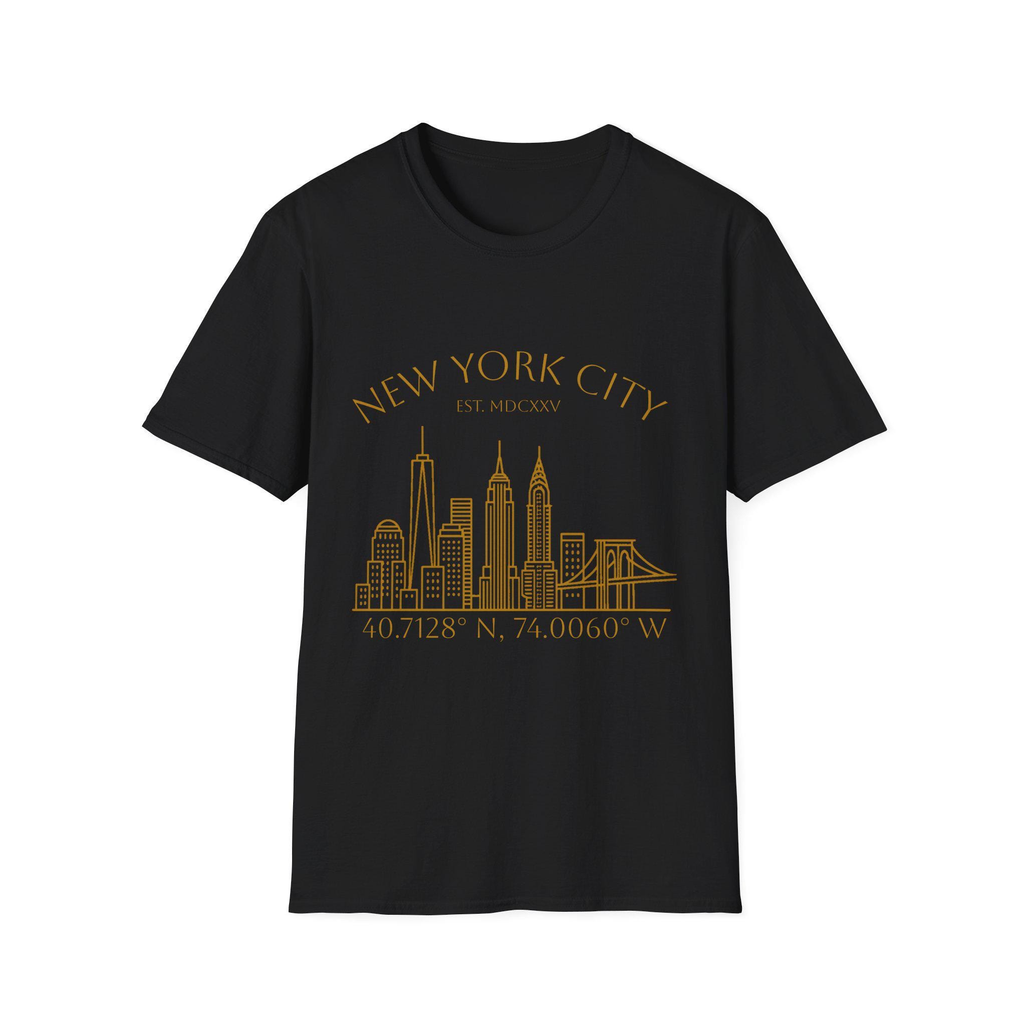 NYC Skyline Shirt | Elegant New York City Tee | Manhattan Landmark T-Shirt | Casual Sophisticated NYC Shirt | Urban Line Art Graphic Tee