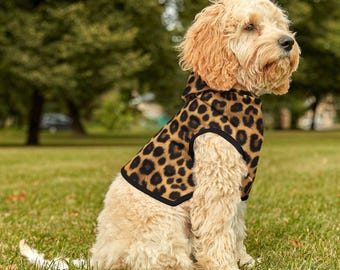 Felpa con cappuccio leopardata per animali domestici / Felpa elegante per cani e gatti / 7 taglie / Morbido poliestere / Disponibile con abbigliamento coordinato per genitori di animali domestici