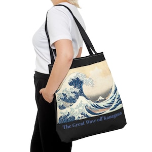 La grande vague au large de Kanagawa | Art japonais Hokusai | Sac beaux-arts Everyday en noir