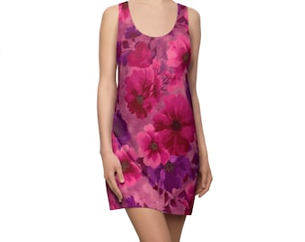 Fuchsia Reverie | Racerback Dress | Pink-to-Purple Floral Print