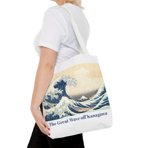 La grande vague au large de Kanagawa | Art japonais Hokusai | Sac beaux-arts de tous les jours en blanc