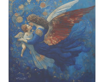 Celestial Love: Guardian of Light and Innocence | Matte Canvas | Stretched, 0.75 | by M. Stanley Kamau
