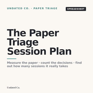 Paper Decluttering Session Estimator, Professional Organizer Quote Spreadsheet, Client Document Sorting Planner
