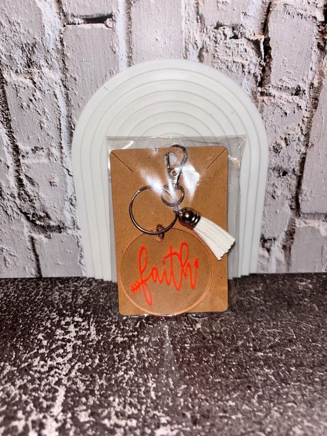 Handmade 'faith' Keychain With Tassel - Etsy