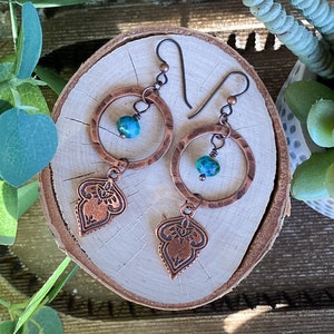 Boho copper earrings, gifts for her, hypoallergenic earrings, copper earrings for her, mothers day gift, best friend gifts, copper jewelry
