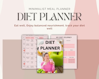 Healthy Eating Meal Plan, Healthy Diet Lifestyle, Digital Printable Planner, Canva Template, Balanced Diet, Recipes Bundle, Meal Planner