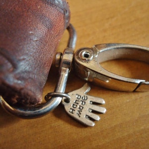 Heavy Duty DARK LEATHER key holder, STAMPED, strong image 3