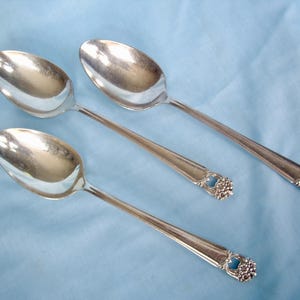 Three Vintage Silver Plated Eternally Yours Serving Spoons