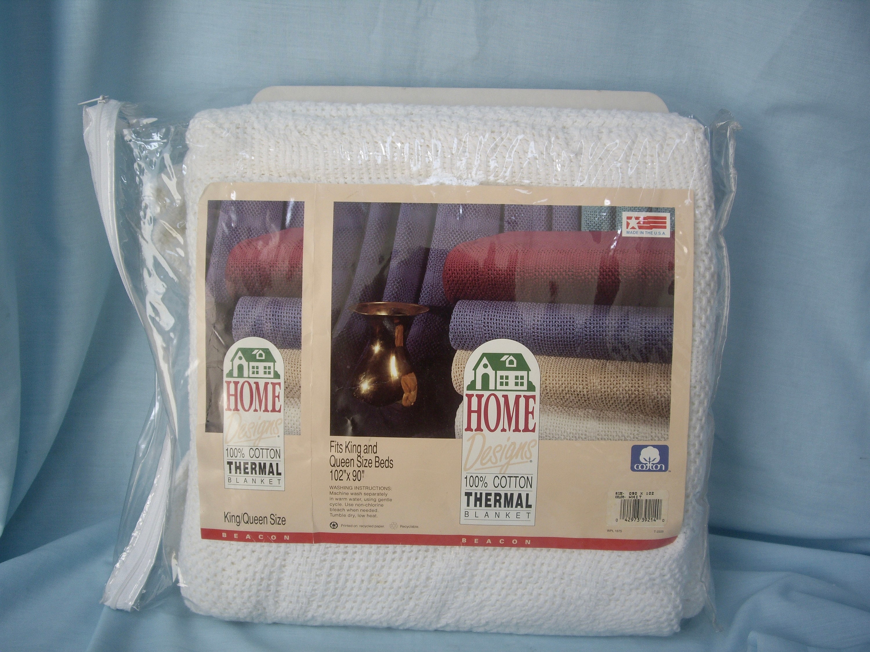Vintage White Cotton Thermal Blanket Queen/king - Etsy