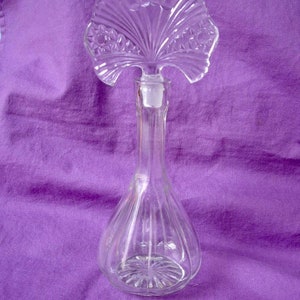 ON SALE Vintage Tall Glass Perfume Bottle with Dauber