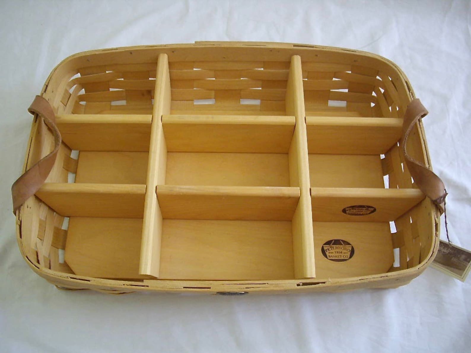Vintage Peterboro Basket With Wood Dividers Etsy