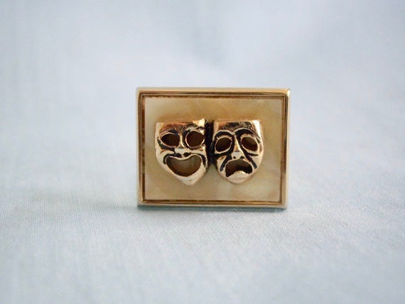 ON SALE Vintage SWANK Comedy and Tragedy Cufflinks - image 2