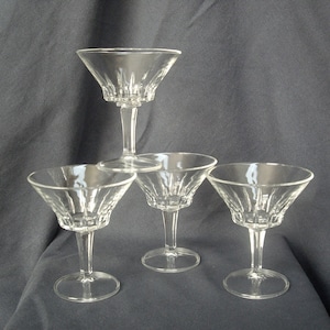 Four Vintage Cut Glass Champagne/Coupe Glasses