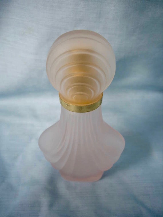 Vintage Frosted Pink Glass Atomizer Perfume Bottle - image 3