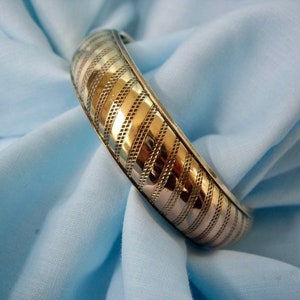 Etched Vintage Brass Bangle Bracelet