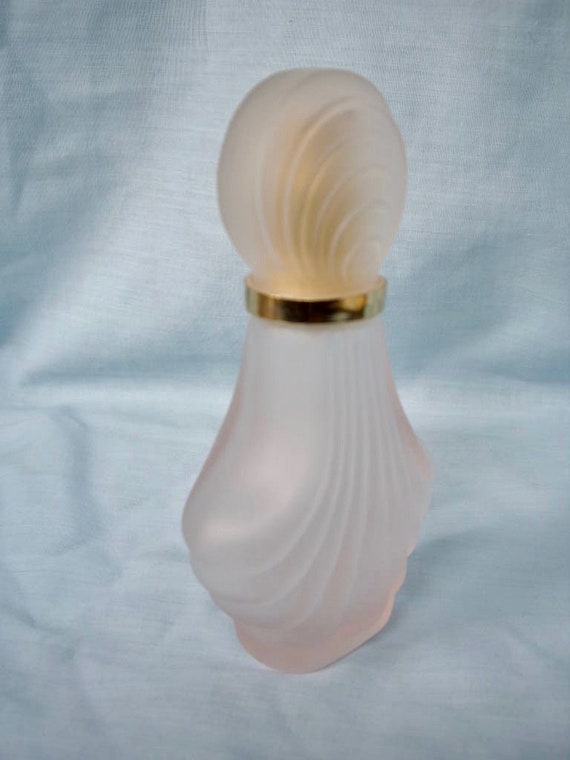 Vintage Frosted Pink Glass Atomizer Perfume Bottle - image 2