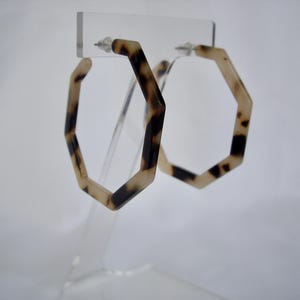 Boucles d&#39;oreilles vintage tortue hexagonale