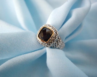 Vintage Silver Tone and Crystal Ladies Ring