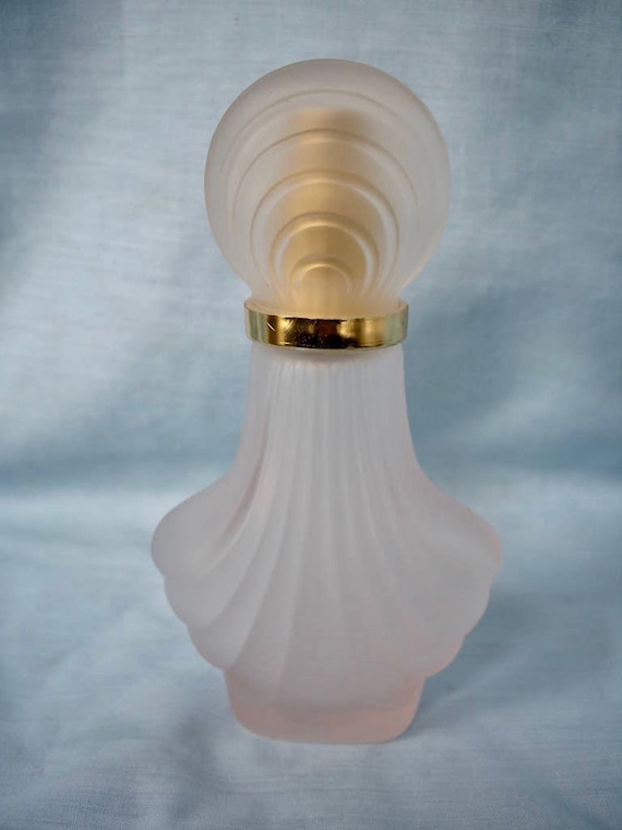 Vintage Frosted Pink Glass Atomizer Perfume Bottle - image 1