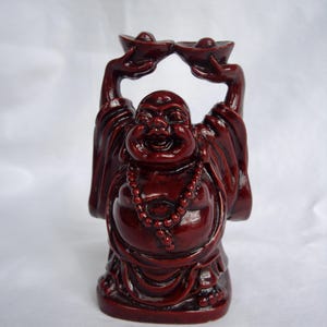Vintage Red Laughing Buddha Statue