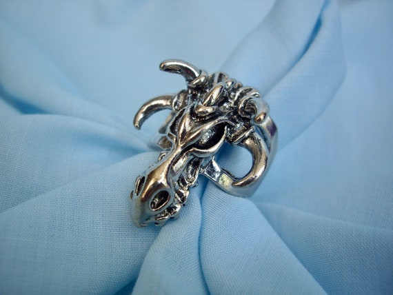 Vintage Silver Metal “Bull” Ring