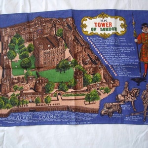Vintage H. M. Tower of London Linen Tea Towel