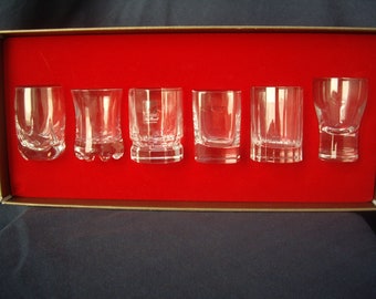 Six Vintage Luigi Bormioli Concerto Cordial Collectors Series Glasses