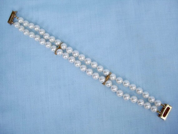 Vintage Cultured White Pearl Bracelet - image 5